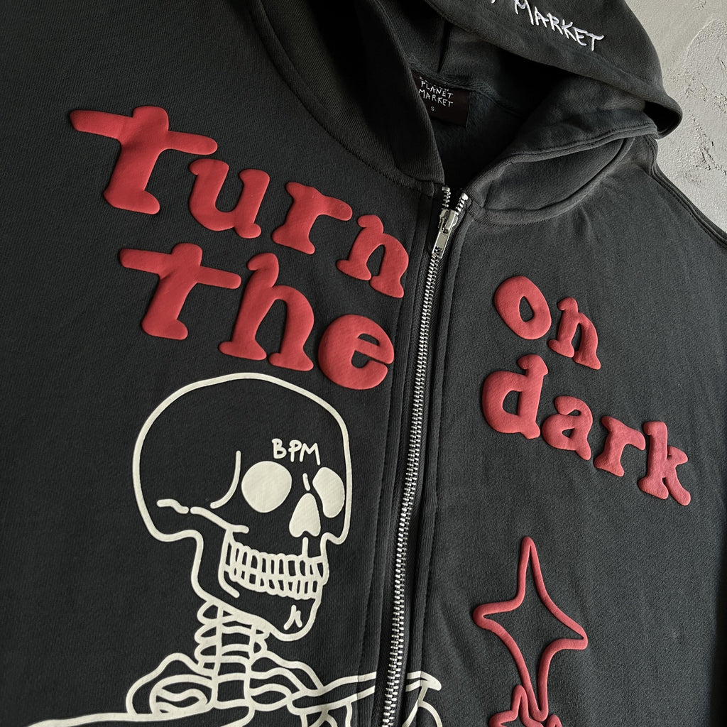 Broken P Skeleton Zip Up Hoodie