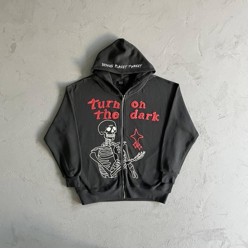 Broken P Skeleton Zip Up Hoodie