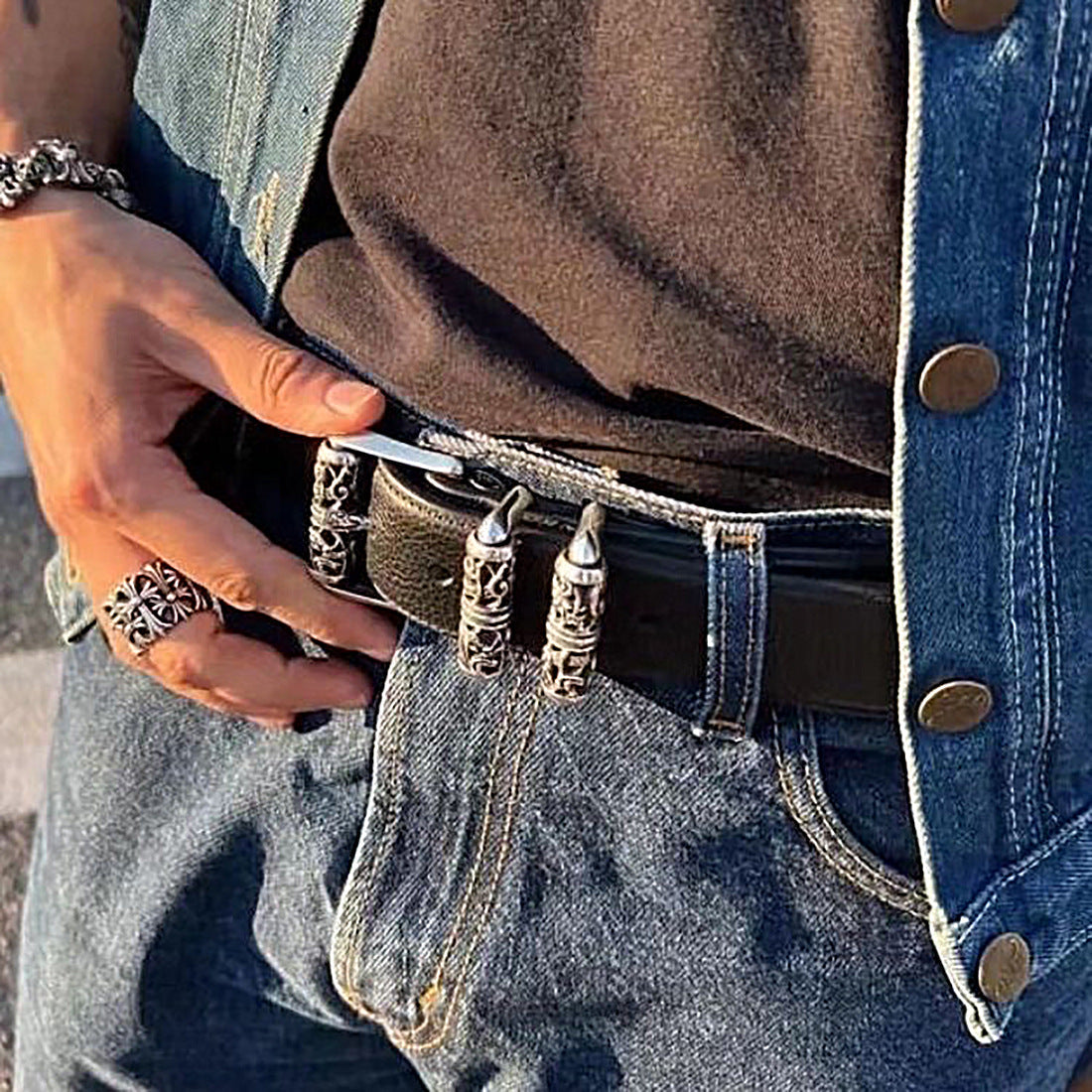 Chh Chrome Heart Belt Punk High Street Man