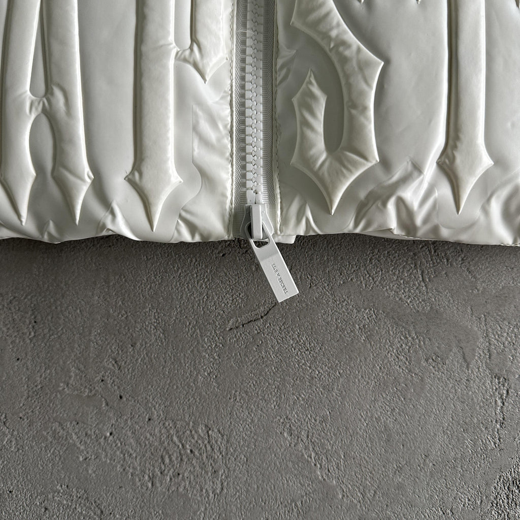 Trapstar Irongate Embossed Puffer Jacket Cream